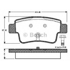 0 986 TB2 973 BOSCH Комплект тормозных колодок, дисковый тормоз