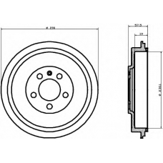 8DT 355 300-421 HELLA Тормозной барабан