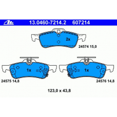 13.0460-7214.2 ATE Комплект тормозных колодок, дисковый тормоз