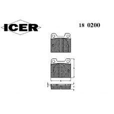 180200 ICER Комплект тормозных колодок, дисковый тормоз