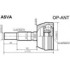 OP-ANT ASVA Шарнирный комплект, приводной вал