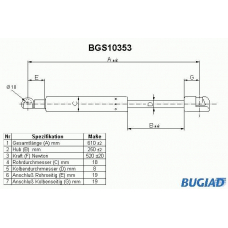 BGS10353 BUGIAD Газовая пружина, крышка багажник