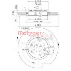 24827 V METZGER Тормозной диск