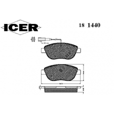 181440 ICER Комплект тормозных колодок, дисковый тормоз