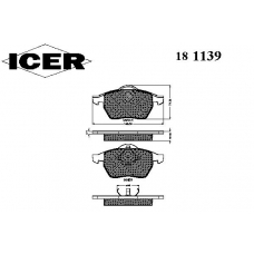 181139 ICER Комплект тормозных колодок, дисковый тормоз