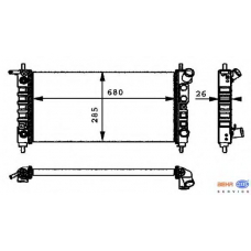 8MK 376 712-711 HELLA Радиатор, охлаждение двигателя