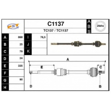 C1137 SNRA Приводной вал