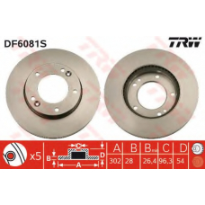 DF6081S TRW Тормозной диск