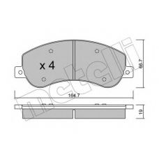 22-0680-1 METELLI Комплект тормозных колодок, дисковый тормоз