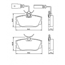 0 986 494 051 BOSCH Комплект тормозных колодок, дисковый тормоз