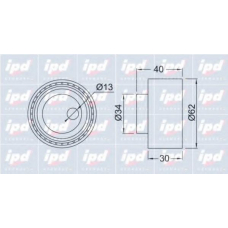 15-3100 IPD Натяжной ролик, ремень грм