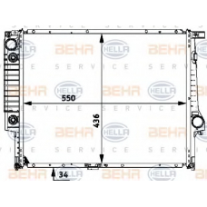 8MK 376 713-094 HELLA Радиатор, охлаждение двигателя