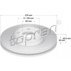 207 981 TOPRAN Тормозной диск