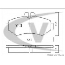 V30-8154 VEMO/VAICO Комплект тормозных колодок, дисковый тормоз