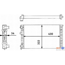 8MK 376 713-741 HELLA Радиатор, охлаждение двигателя