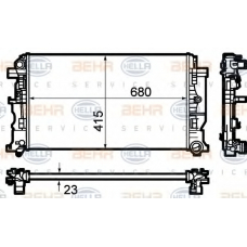 8MK 376 782-051 HELLA Радиатор, охлаждение двигателя