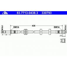 83.7713-0438.3 ATE Тормозной шланг