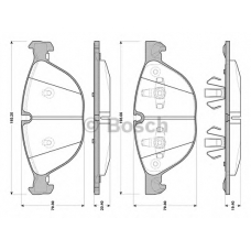 0 986 TB3 077 BOSCH Комплект тормозных колодок, дисковый тормоз