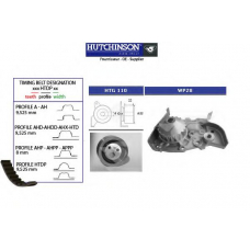 KH 127WP28 HUTCHINSON Водяной насос + комплект зубчатого ремня