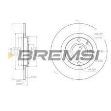 DBA051S BREMSI Тормозной диск