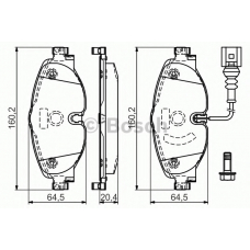 0 986 494 660 BOSCH Комплект тормозных колодок, дисковый тормоз