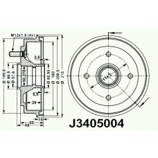 J3405004 NIPPARTS Тормозной барабан