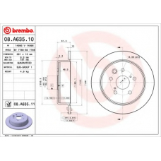 08.A635.10 BREMBO Тормозной диск