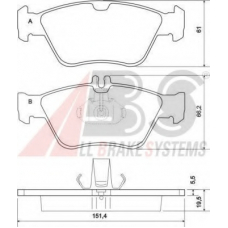 P 50 023 ABS Комплект тормозных колодок, дисковый тормоз