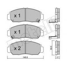 22-0462-0 METELLI Комплект тормозных колодок, дисковый тормоз