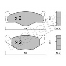 22-0045-1 METELLI Комплект тормозных колодок, дисковый тормоз