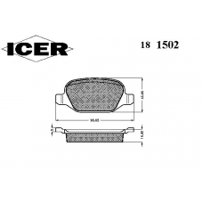 181502 ICER Комплект тормозных колодок, дисковый тормоз