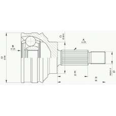 CVJ5599.10 OPEN PARTS Шарнирный комплект, приводной вал