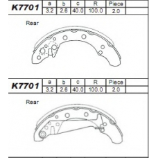 K7701 ASIMCO Комплект тормозных колодок