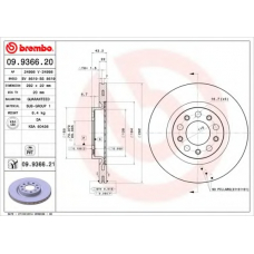 09.9366.20 BREMBO Тормозной диск