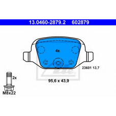 13.0460-2879.2 ATE Комплект тормозных колодок, дисковый тормоз