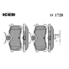 181728 ICER Комплект тормозных колодок, дисковый тормоз