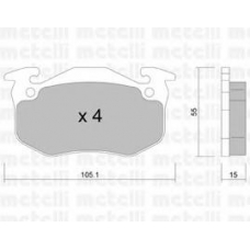 22-0036-5 METELLI Комплект тормозных колодок, дисковый тормоз