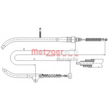 17.0202 METZGER Трос, стояночная тормозная система