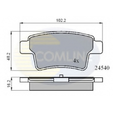 CBP01713 COMLINE Комплект тормозных колодок, дисковый тормоз
