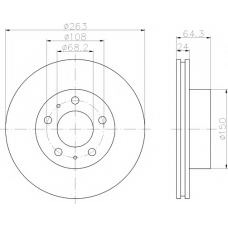 8DD 355 100-461 HELLA PAGID Тормозной диск