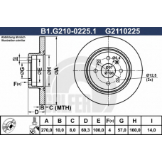 B1.G210-0225.1 GALFER Тормозной диск