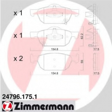 24796.175.1 ZIMMERMANN Комплект тормозных колодок, дисковый тормоз