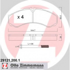 29121.200.1 ZIMMERMANN Комплект тормозных колодок, дисковый тормоз