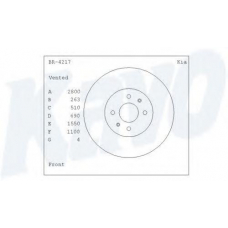 BR-4217 KAVO PARTS Тормозной диск