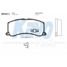 BP-8511 KAVO PARTS Комплект тормозных колодок, дисковый тормоз