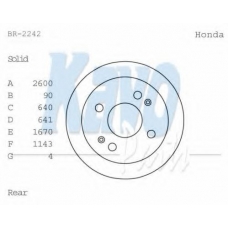 BR-2242 KAVO PARTS Тормозной диск