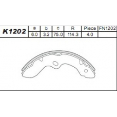 K1202 ASIMCO Комплект тормозных колодок