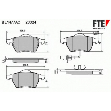 BL1477A2 FTE Комплект тормозных колодок, дисковый тормоз