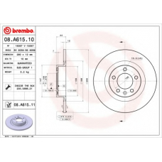 08.A615.11 BREMBO Тормозной диск