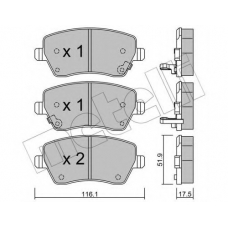 22-0485-2 METELLI Комплект тормозных колодок, дисковый тормоз